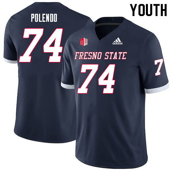 Youth #74 Julian Polendo Fresno State Bulldogs College Football Jerseys Sale-Navy - Click Image to Close